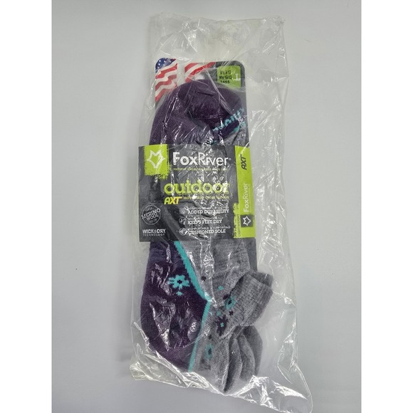 Fox River Other - Fox River Outdoor AXT Merino Wool Trail Ankle Socks Purple Grey Mens 9-12 L 2455